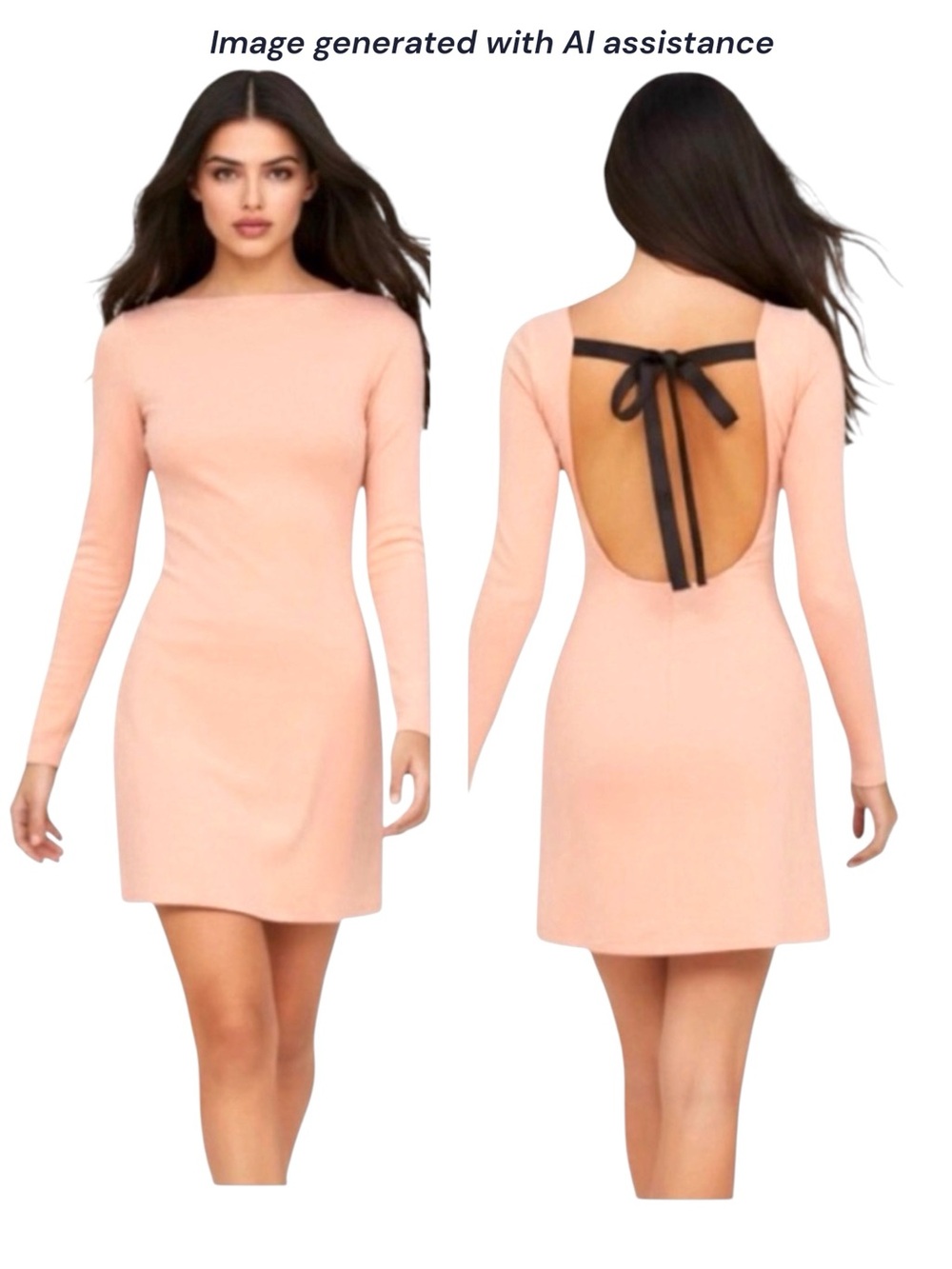 Reformation S blush Avant long sleeve mini dress